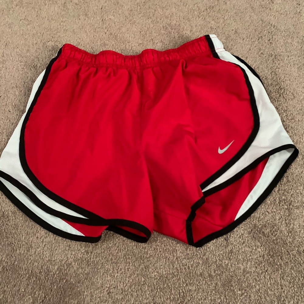 red nike running shorts